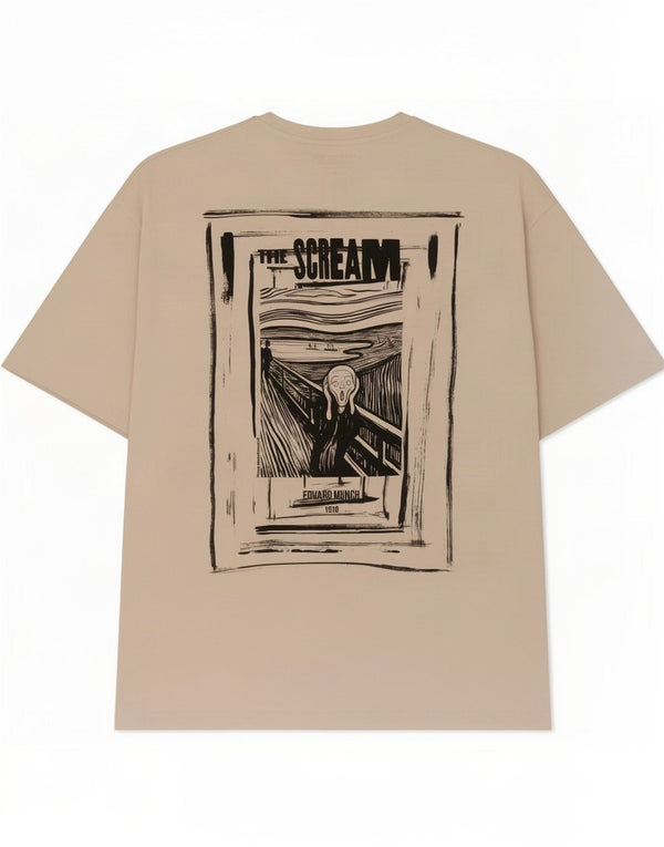 Jack & Jones T-Shirt Graphique Homme Large Beige Coton