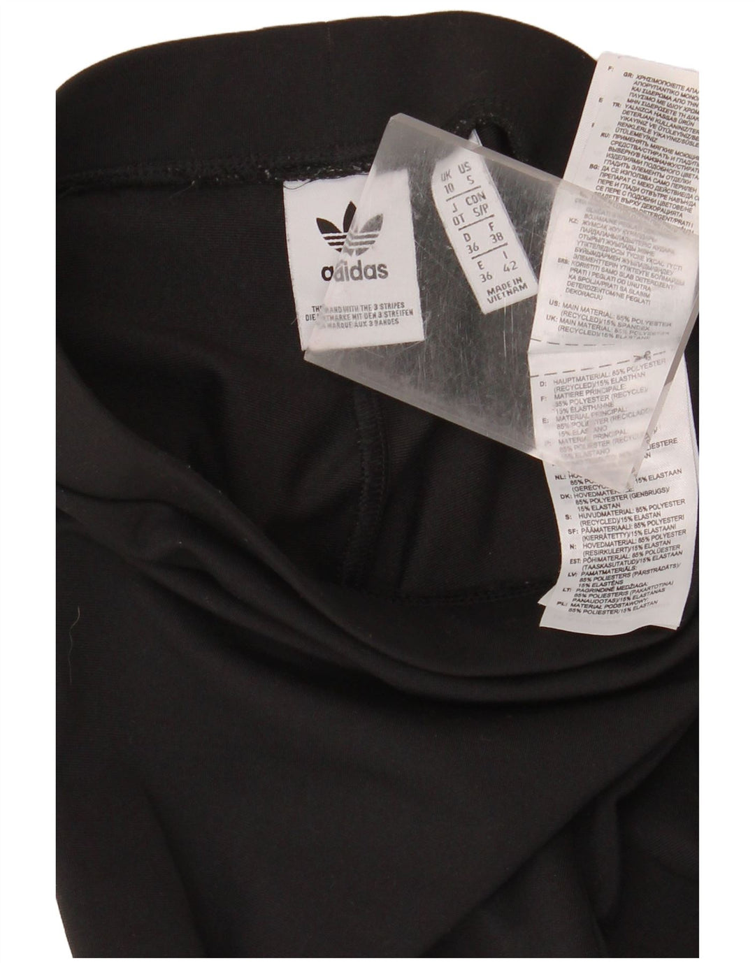 ADIDAS Leggings étriers pour femmes UK 10 Petit Noir Polyester