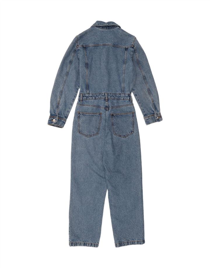 Zara Femme Denim Combinaison UK 10 Petit Bleu Coton