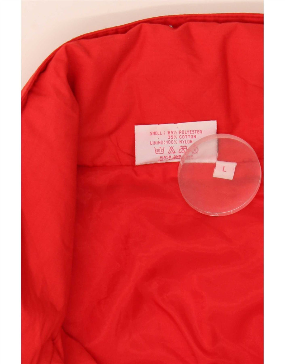 vintage Mens Hooded Bomber Jacket UK 40 Grand Polyester Rouge