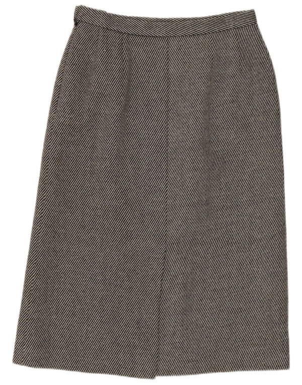 Jaeger Jupe crayon femme UK 14 Medium W28 Laine rayée grise