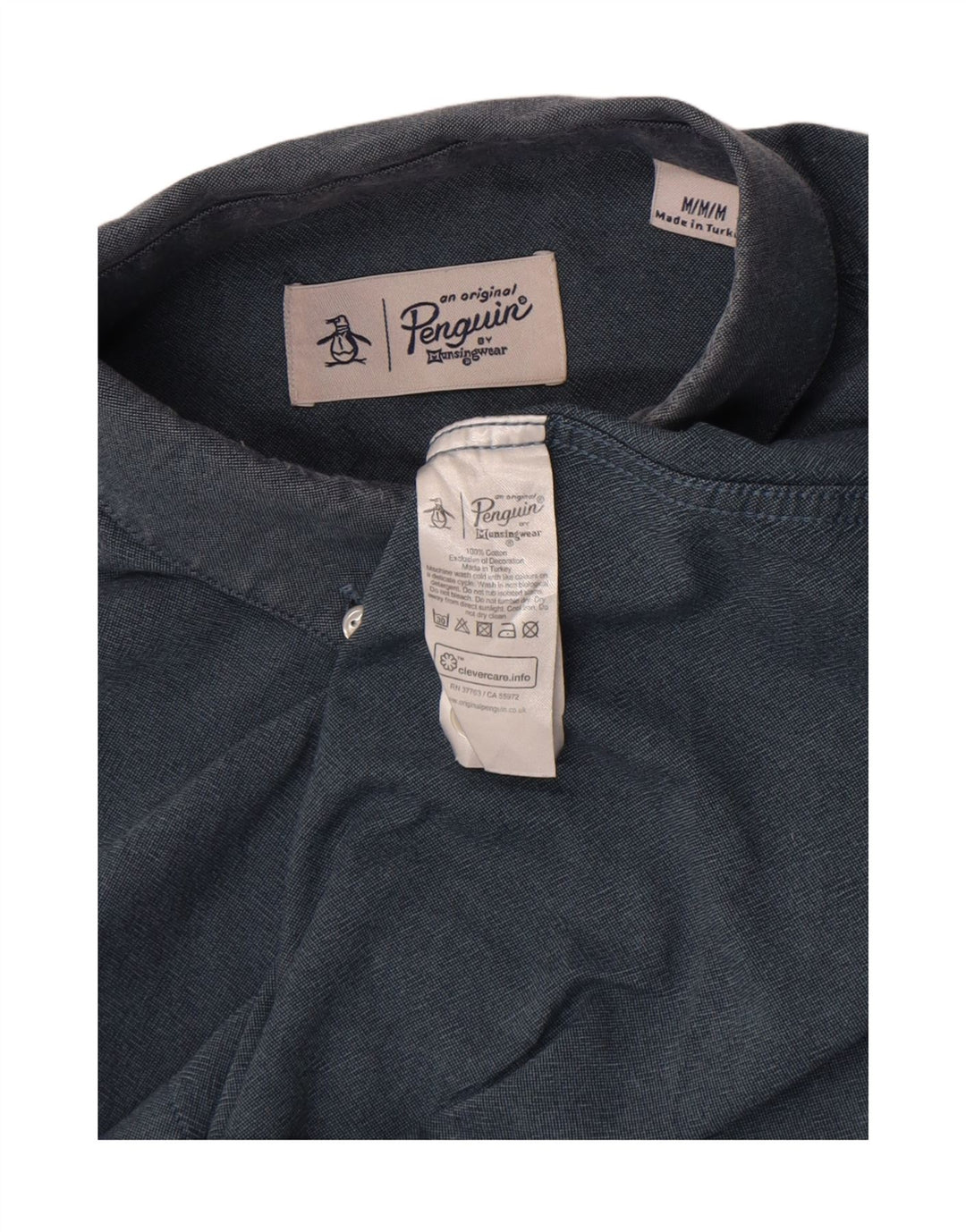 Penguin Chemise Homme Bleu Moyen Coton