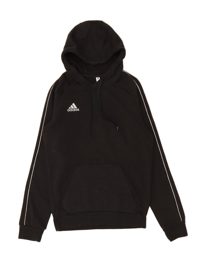 ADIDAS Mens Hoodie Jumper Small Black Cotton Vintage Adidas and Second-Hand Adidas from Messina Hembry 