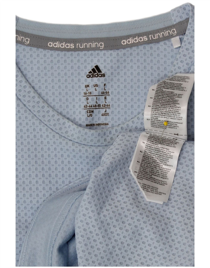 Adidas Haut à manches longues pour femme UK 16/18 Large Bleu Polyester