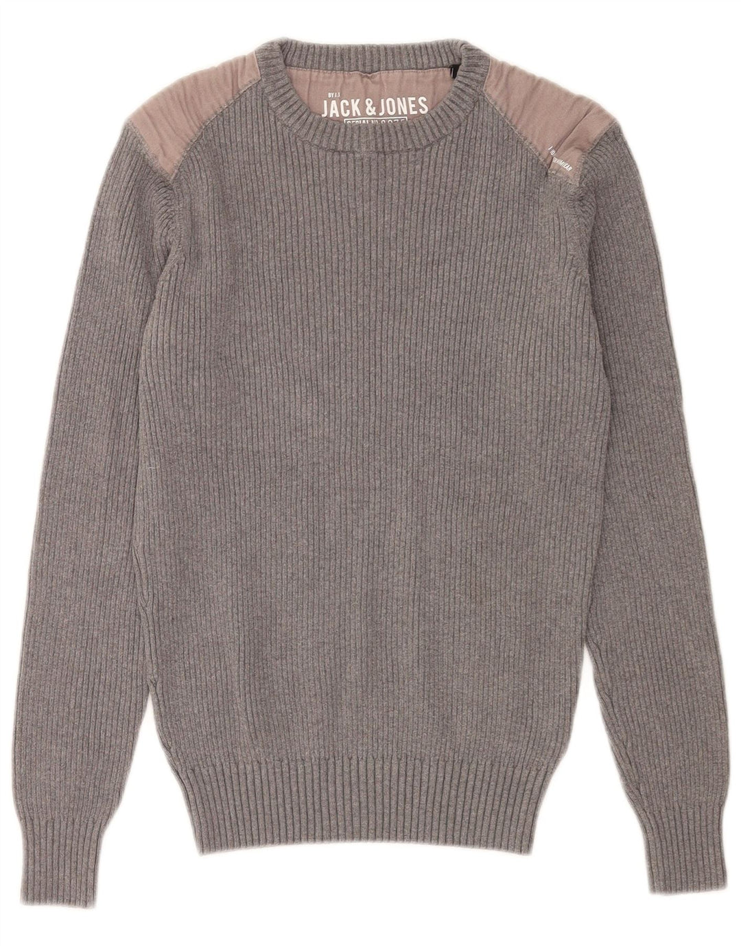 Jack & Jones Pull Col Rond Homme Gris Moyen Colorblock Coton