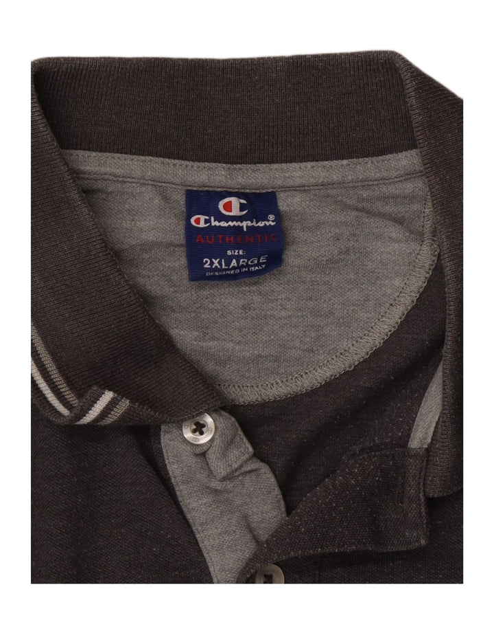CHAMPION Mens Polo Shirt 2XL Grey Vintage Champion and Second-Hand Champion from Messina Hembry 
