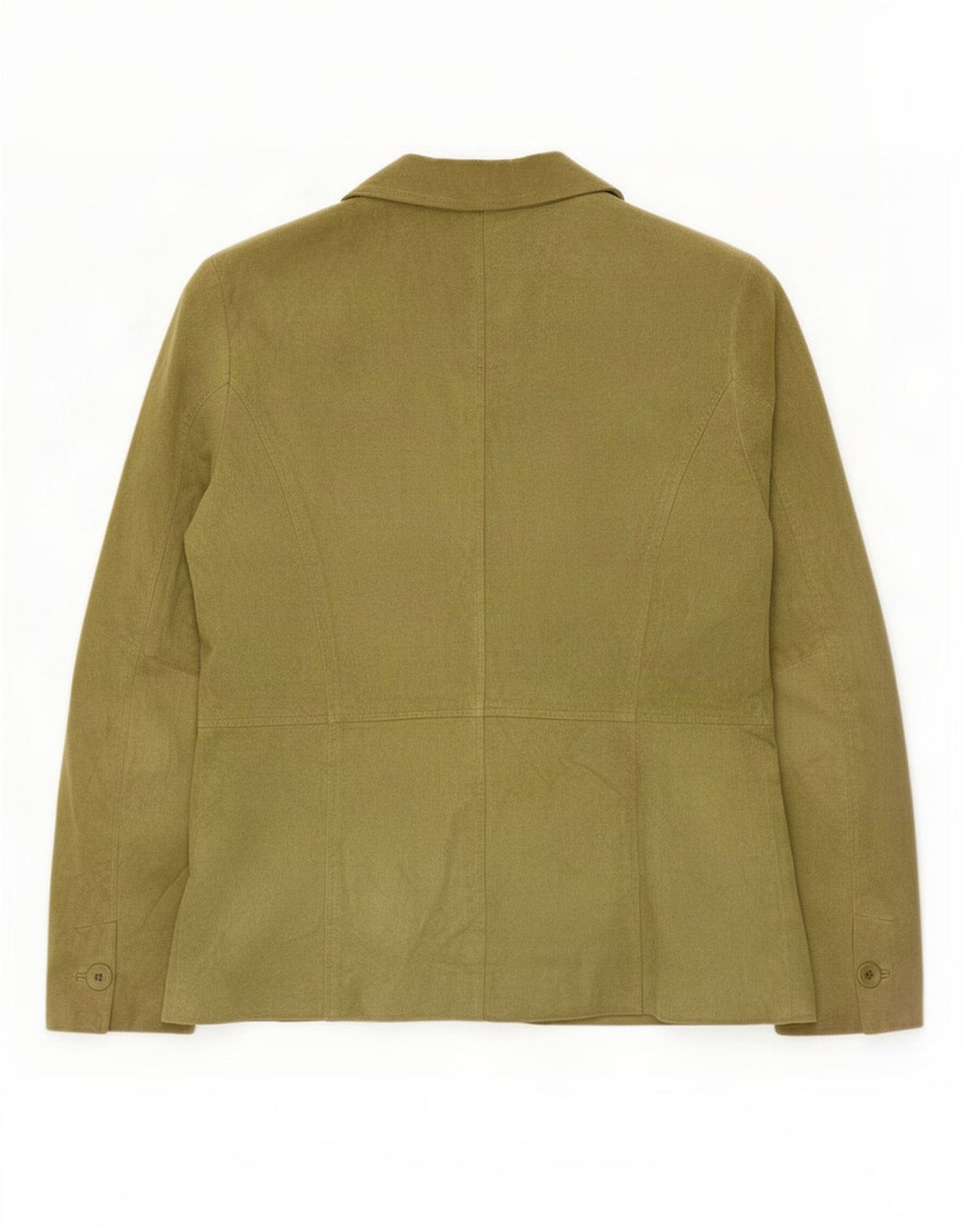 Liz Claiborne Veste blazer en daim à 2 boutons pour femme US 6 Cuir vert moyen
