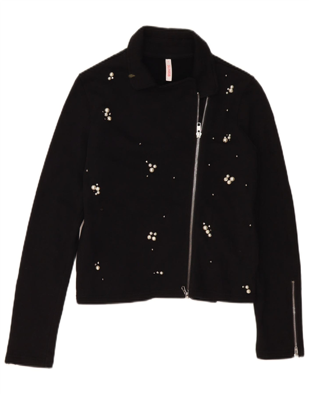 SUN68 Pull Cardigan Femme UK 10 Petit Coton Noir