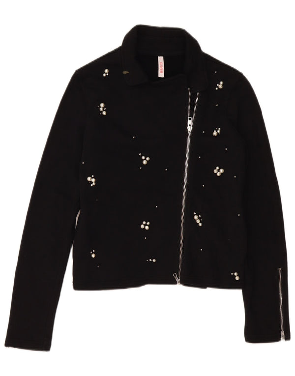 SUN68 Pull Cardigan Femme UK 10 Petit Coton Noir