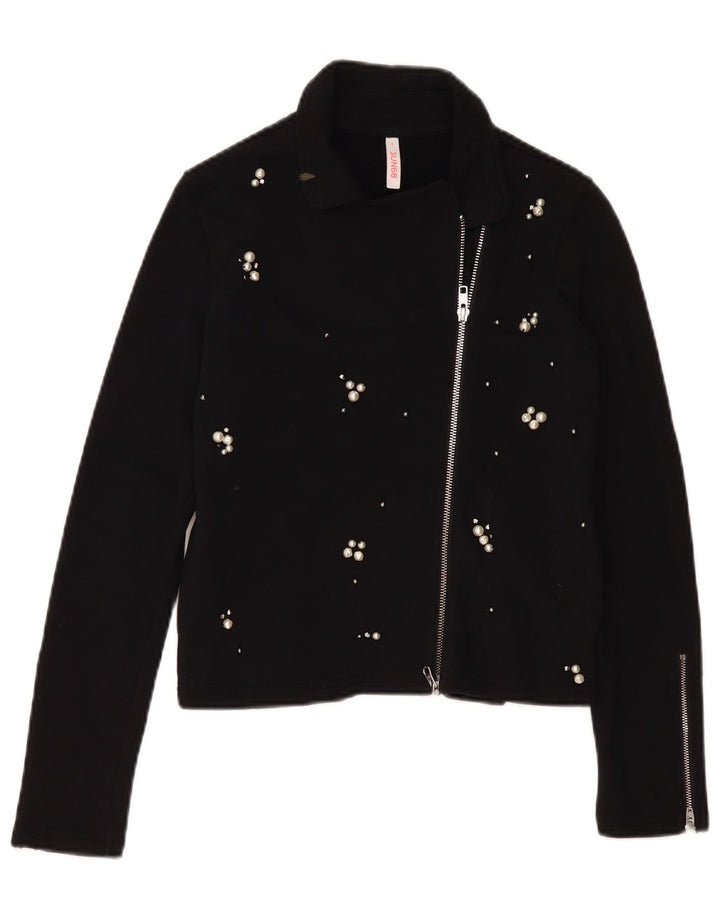 SUN68 Pull Cardigan Femme UK 10 Petit Coton Noir