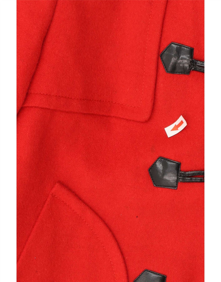 Stefanel Duffle Jacket À Capuche Femme IT 48 XL Rouge Laine Vierge