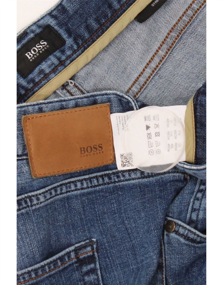 Hugo Boss Jean droit W48 L34 bleu coton homme