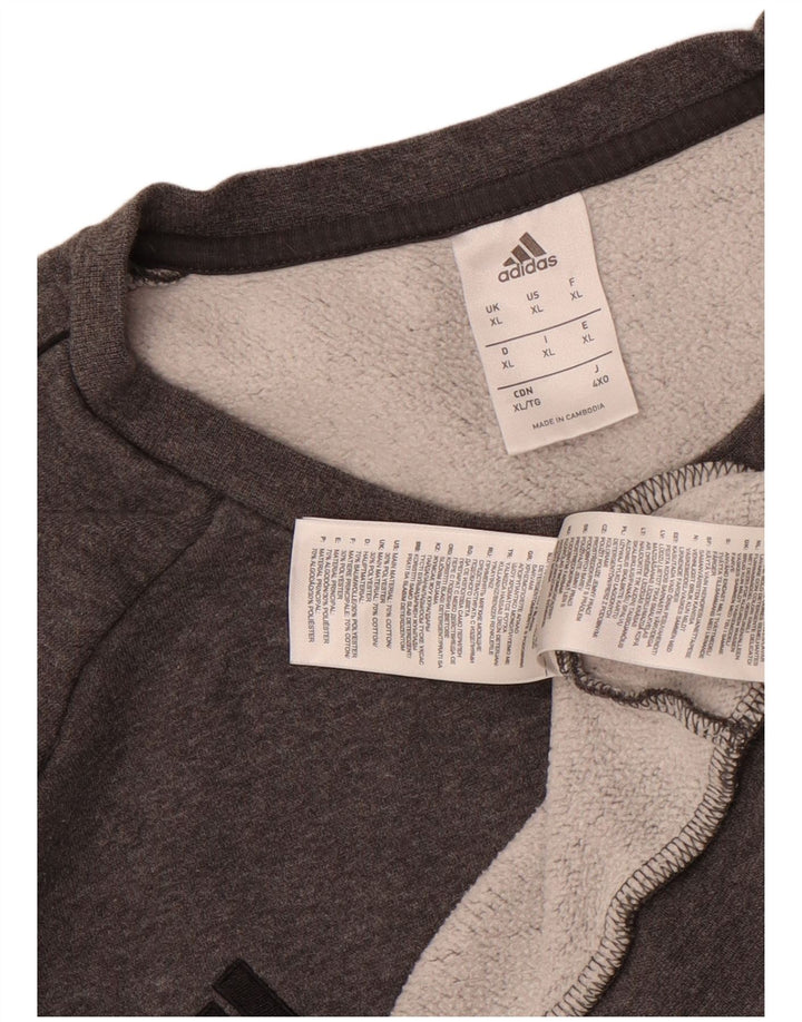 Adidas Sweat-shirt pour homme XL Gris Coton