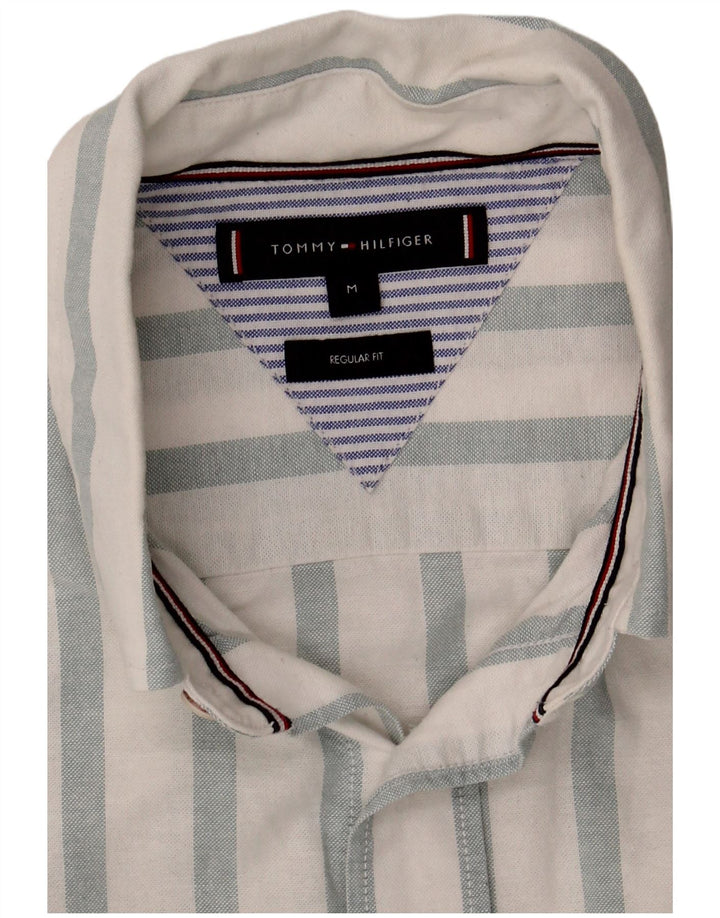 Tommy Hilfiger Chemise Regular Fit Homme Coton Rayé Blanc Moyen
