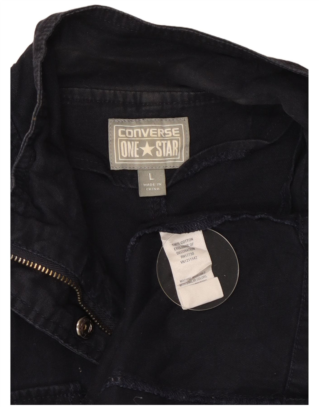 Converse Veste utilitaire pour femme UK 16 Large Bleu marine Coton