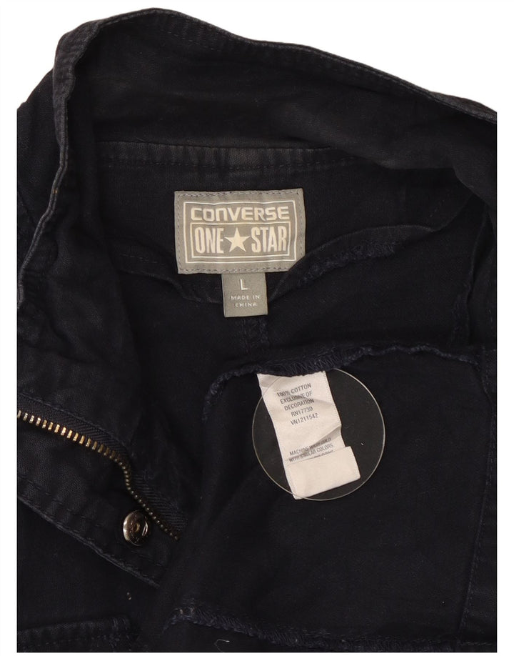 Converse Veste utilitaire pour femme UK 16 Large Bleu marine Coton