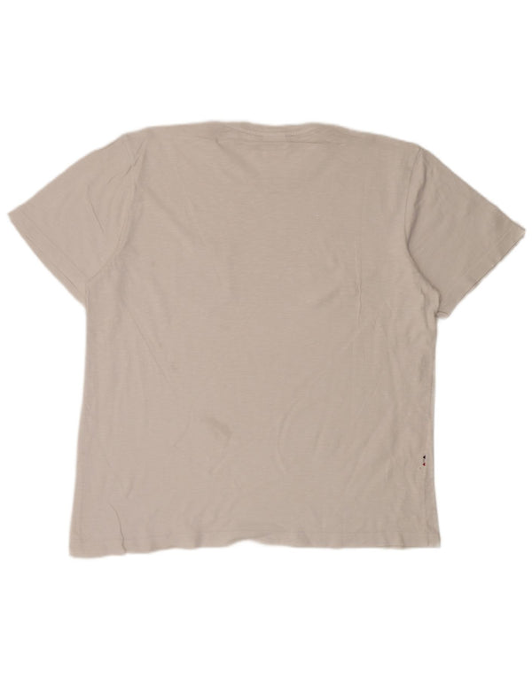 Lacoste T-Shirt Homme Top Taille 7 2XL Coton Moucheté Blanc