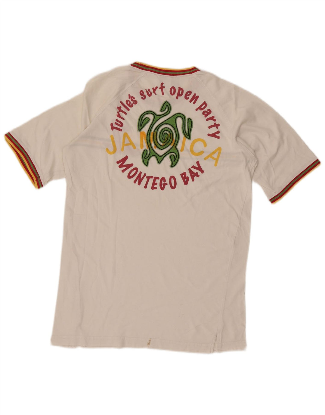 Asics T-Shirt Montego Bay Graphic Homme Blanc Cassé Coton Rayé Moyen