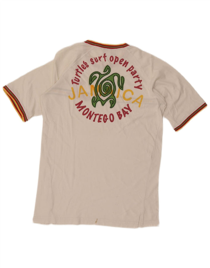 Asics T-Shirt Montego Bay Graphic Homme Blanc Cassé Coton Rayé Moyen