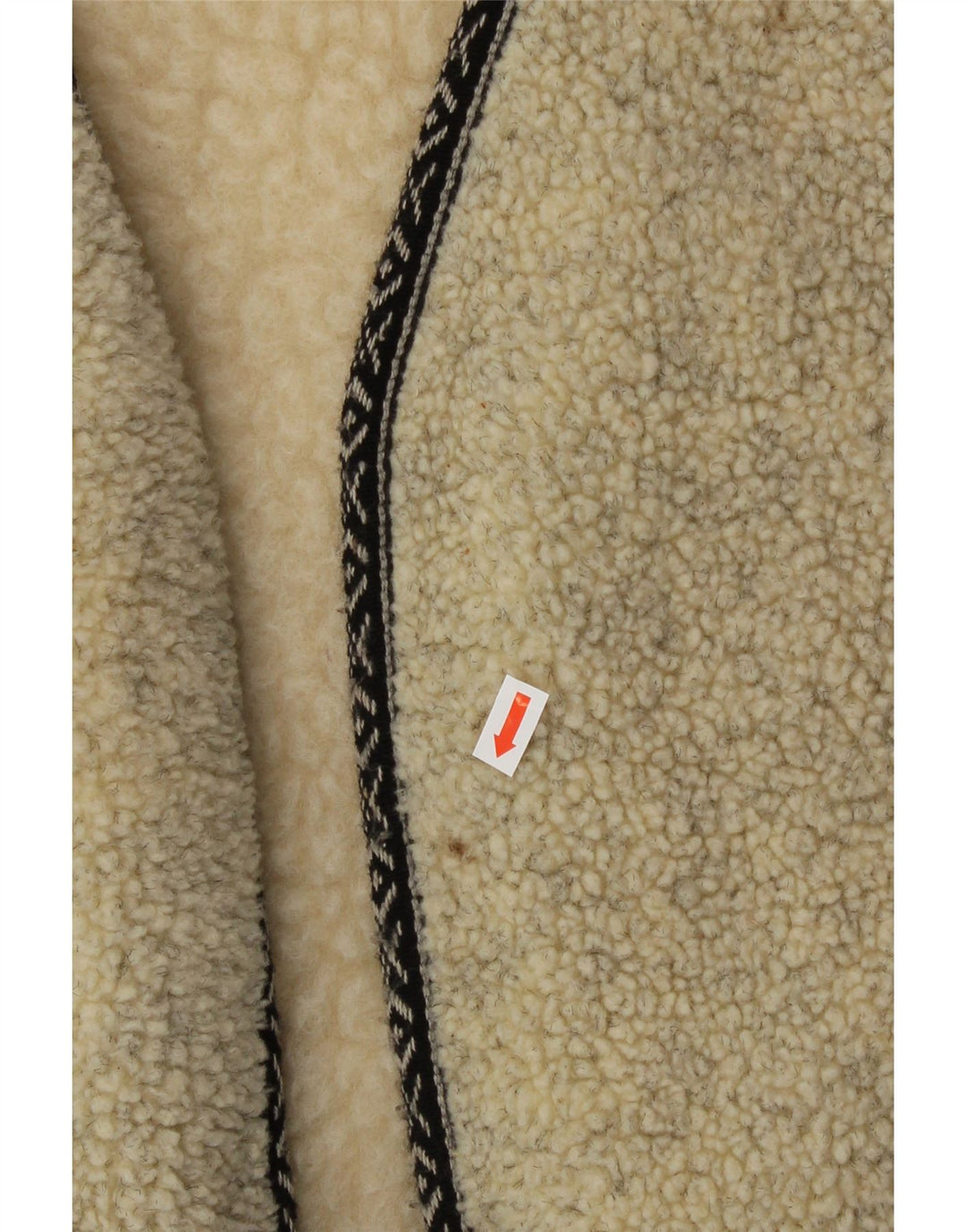 VINTAGE Gilet Sherpa Homme IT 52/54 XL Beige Laine Vierge