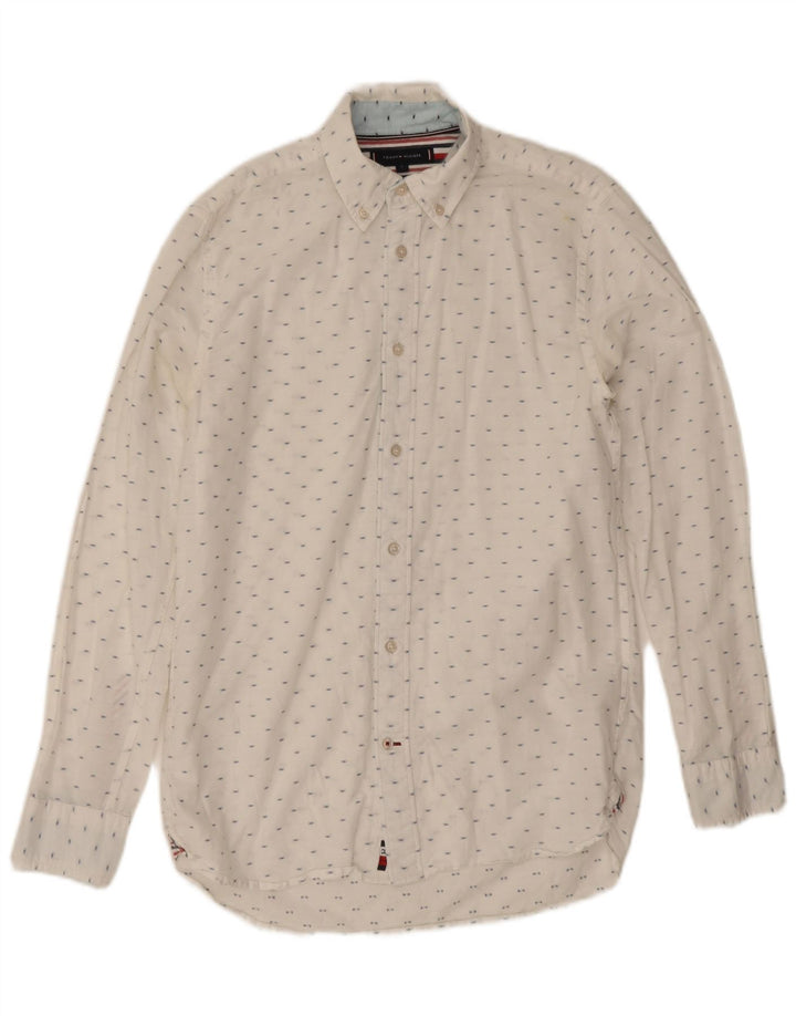 Tommy Hilfiger Chemise Homme Petit Blanc Spotted Cotton
