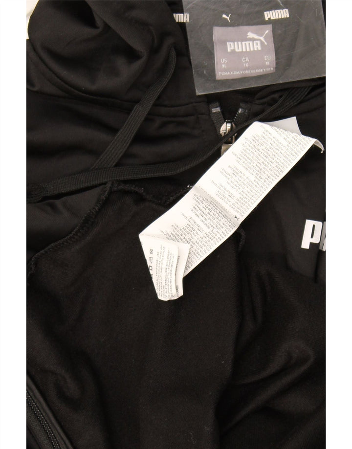 Puma Pull à capuche zippé XL Homme Noir Colorblock Polyester