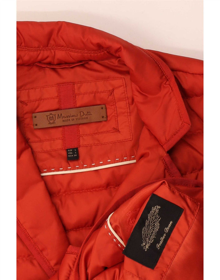 Massimo Dutti Veste matelassée pour femme UK 16 Large Orange