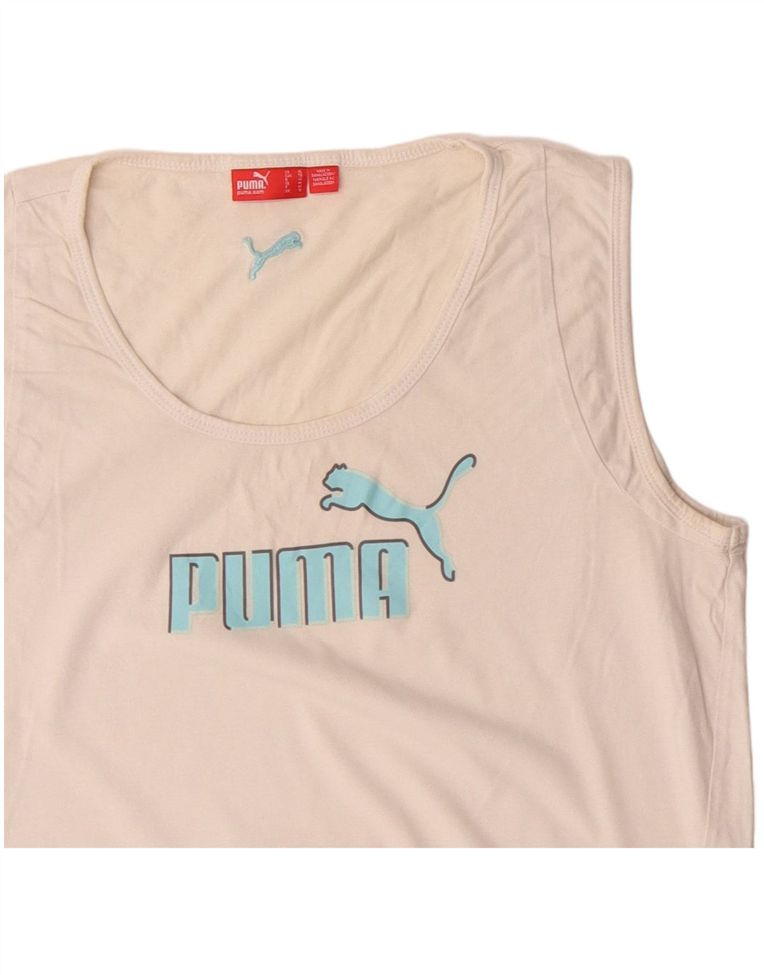 Puma Débardeur graphique pour femme UK 16 Large Blanc Coton