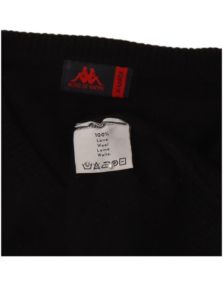 Kappa Pull Col V Homme XL Laine Noir