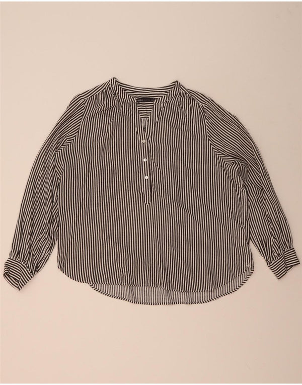 MARKS & SPENCER Chemisier surdimensionné pour femme UK 20 2XL Gris à fines rayures