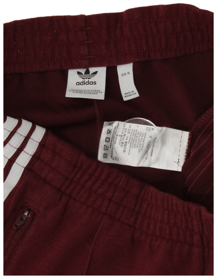 Adidas Pantalon de survêtement pour femme Joggers UK 10 Petit Polyester Bordeaux