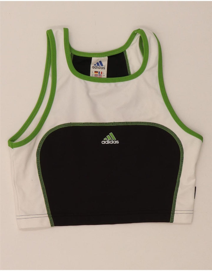 ADIDAS Climalite Sport Bra Top UK 16 Large Noir Colorblock