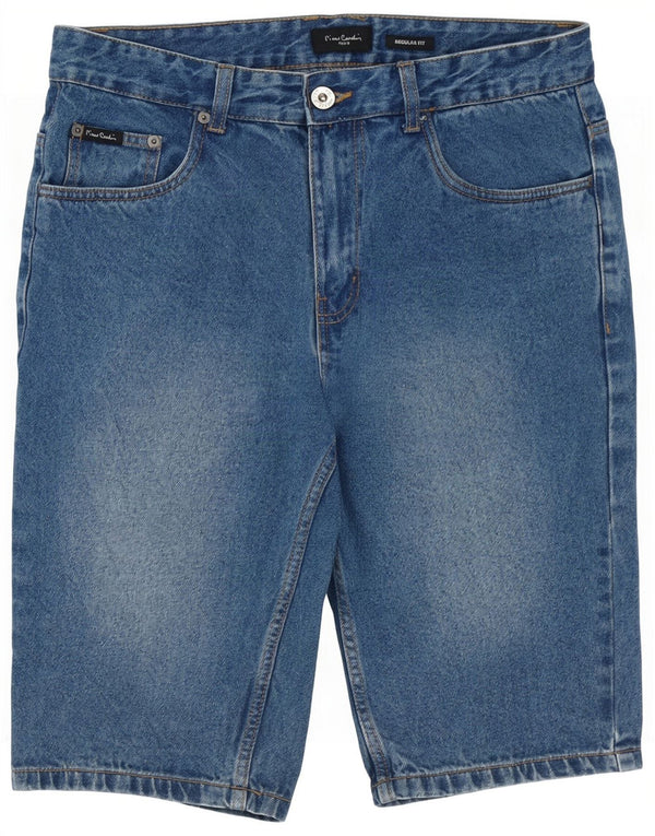 Pierre Cardin Short en jean coupe droite pour homme Medium W32 Bleu Coton