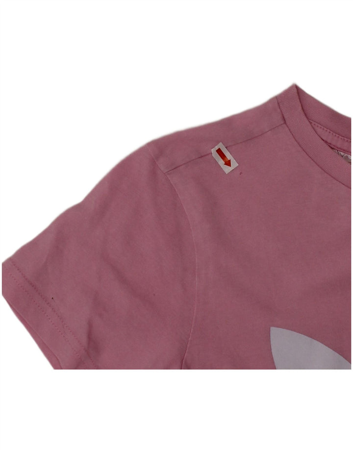 ADIDAS T-Shirt Graphique Fille 9-10 Ans Rose Coton