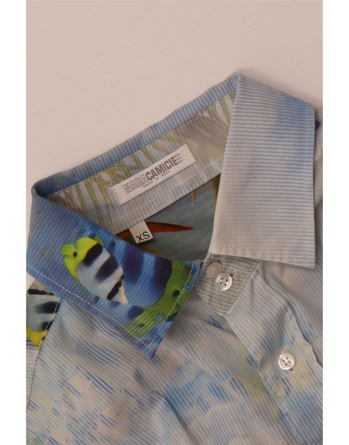 Naracamicee Chemise graphique pour homme XS Bleu hawaïen