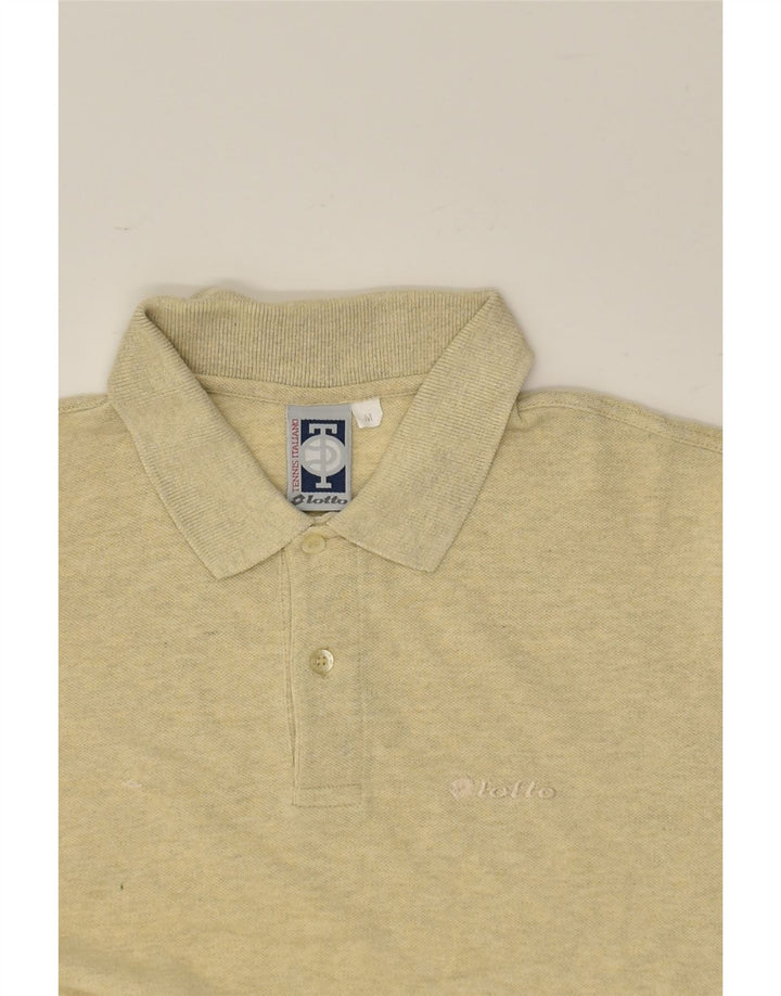 LOTTO Mens Polo Shirt Medium Beige Cotton | Vintage Lotto | Thrift | Second-Hand Lotto | Used Clothing | Messina Hembry 
