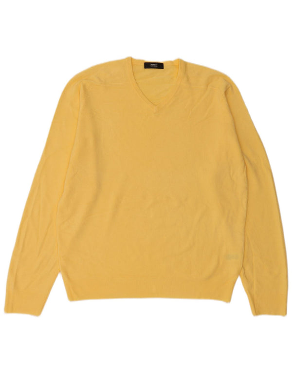 Marks & Spencer Pull Col V Homme Jaune Moyen Acrylique
