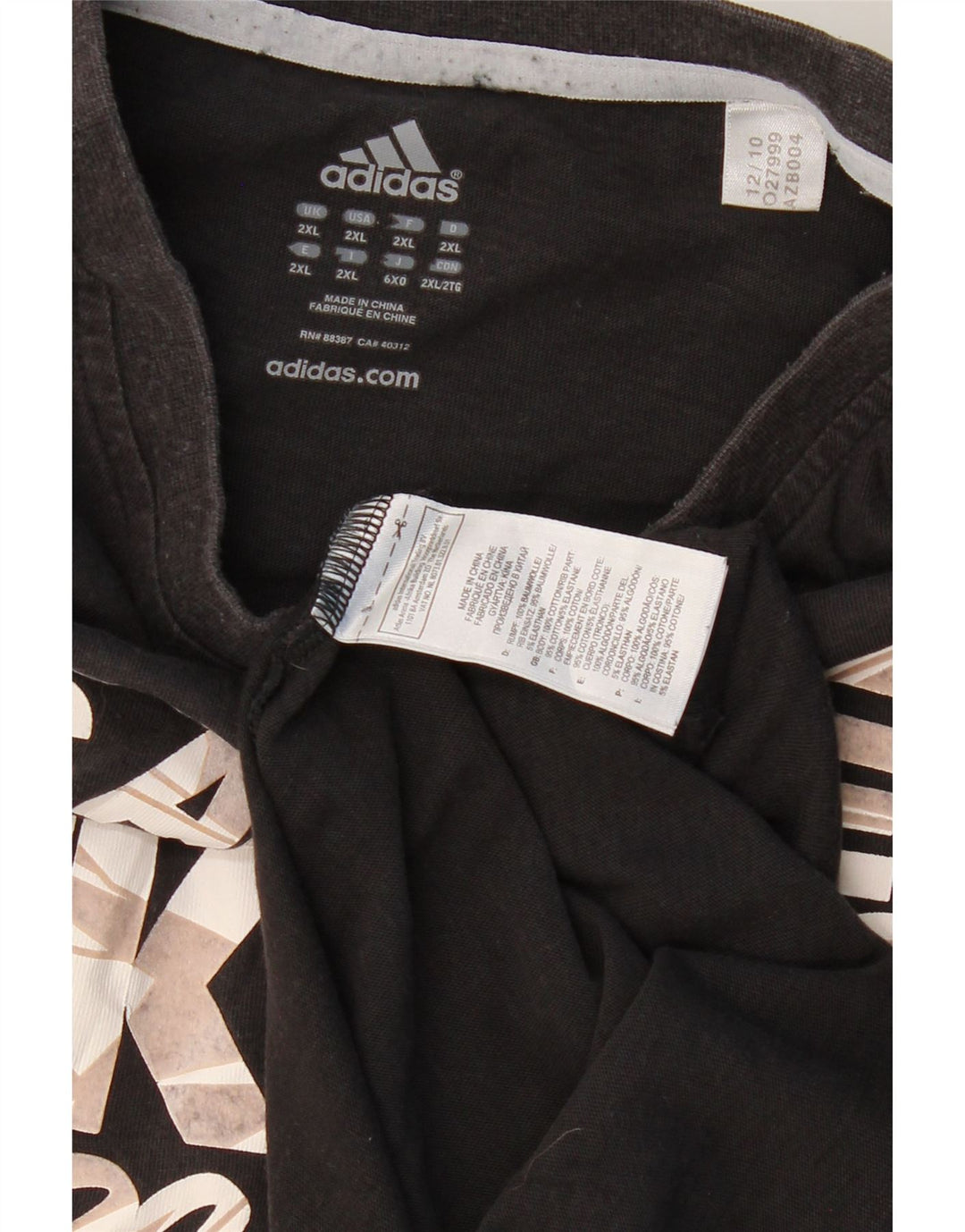 ADIDAS T-shirt graphique Los Angeles Lakers pour homme en coton noir 2XL