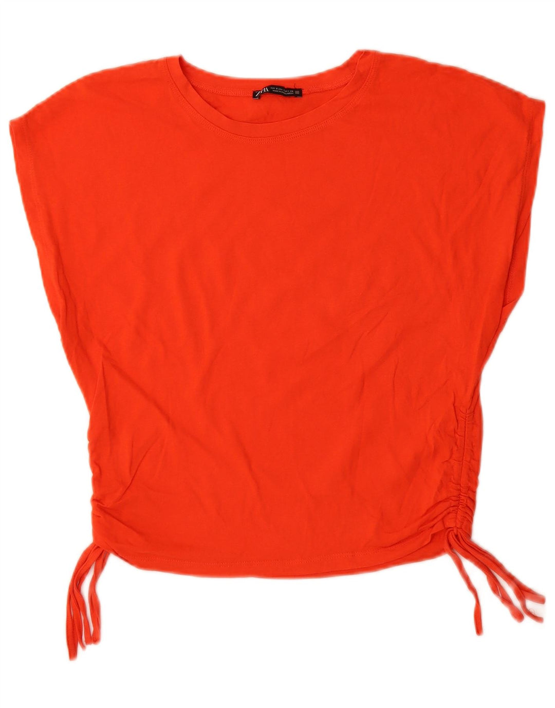 Zara T-Shirt Femme Top UK 10 Petit Orange