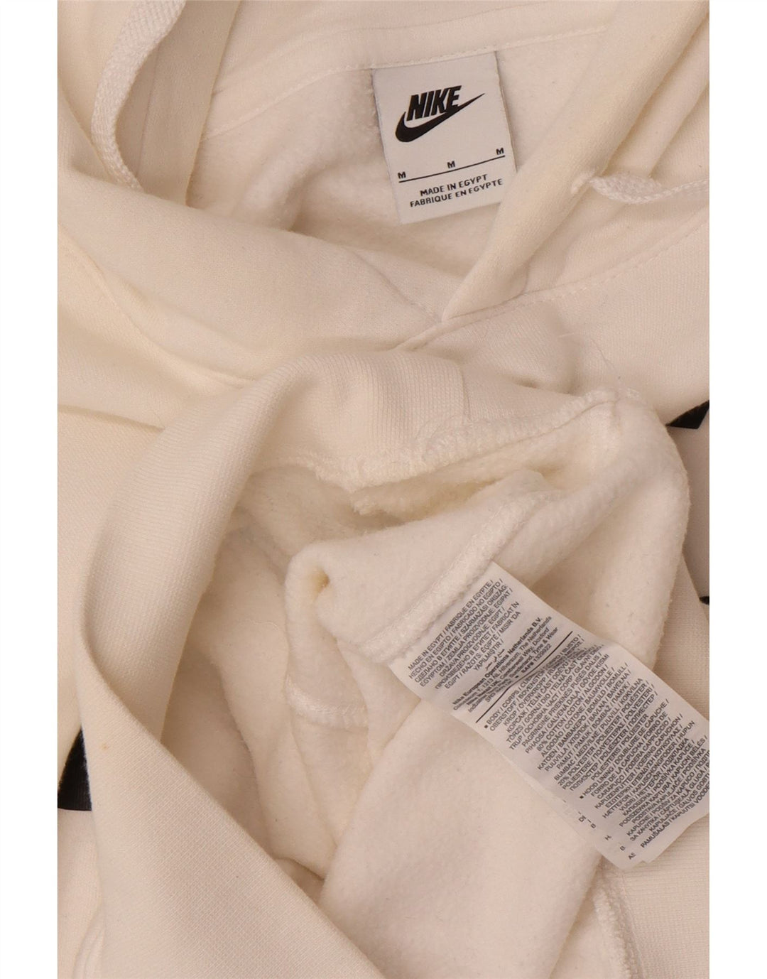 NIKE Pull à capuche graphique pour homme en coton blanc moyen