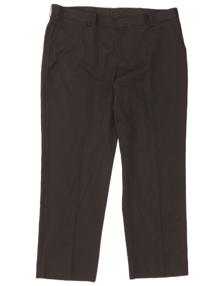 Marks & Spencer Pantalon de costume droit pour homme W38 L29 Noir Polyester
