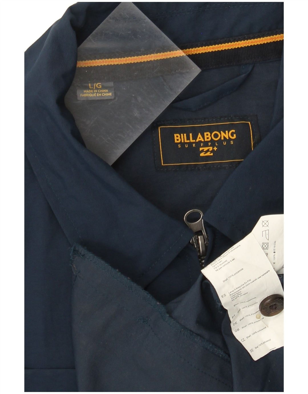 BILLABONG Veste Utilitaire Homme UK 40 Large Bleu Marine Rayé Polyamide