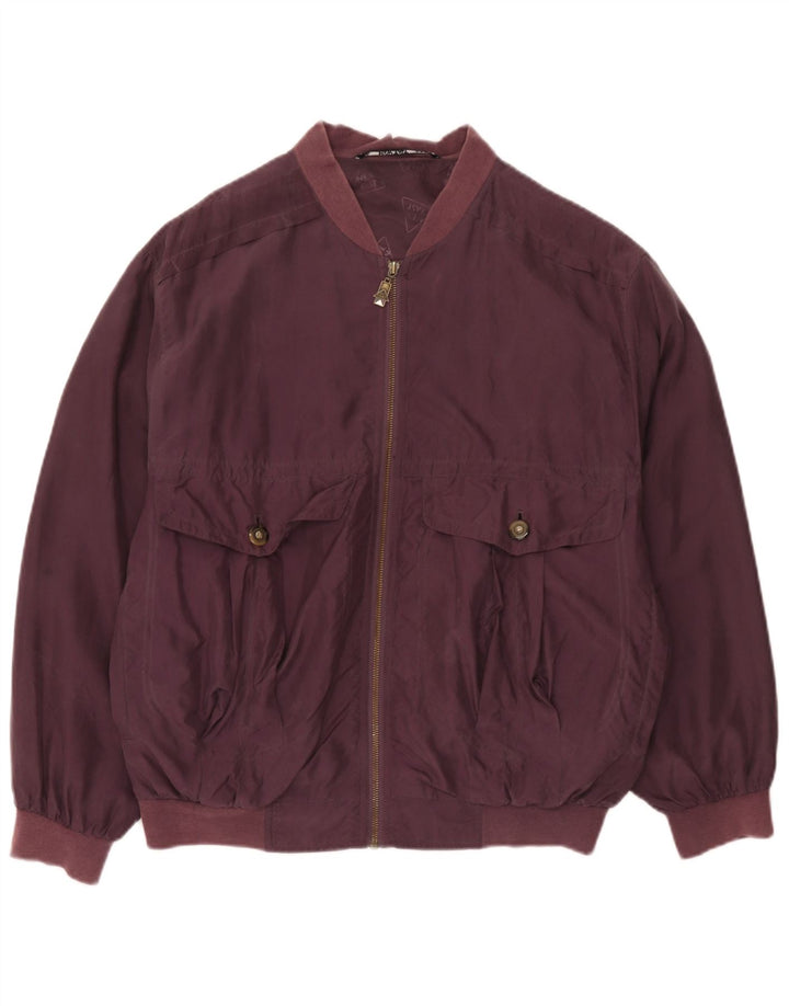 C&A Hommes New Fast Bomber Jacket EU 44 2XL Bourgogne Soie