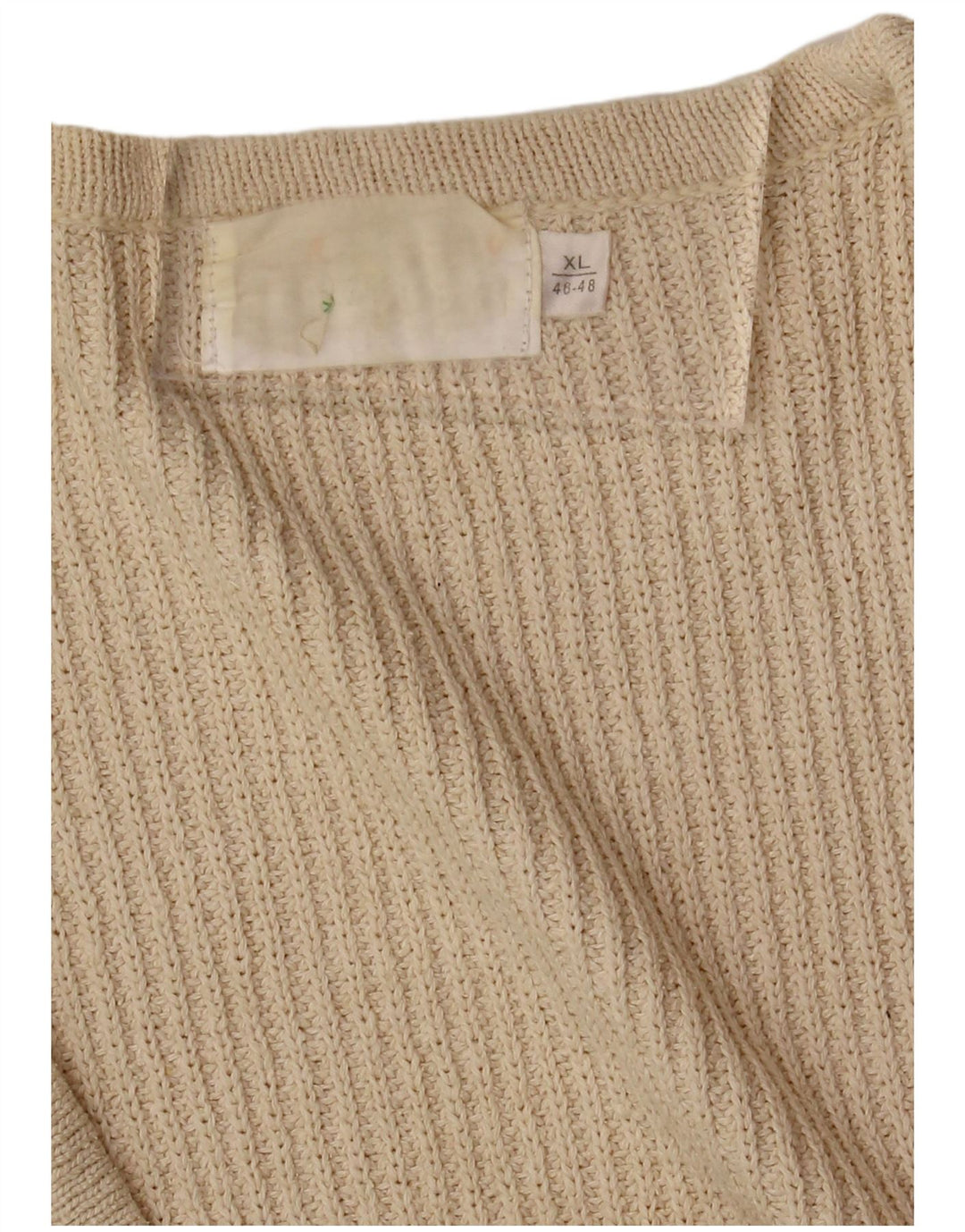 VINTAGE Pull cardigan surdimensionné pour femme EU 46/48 XL Blanc cassé