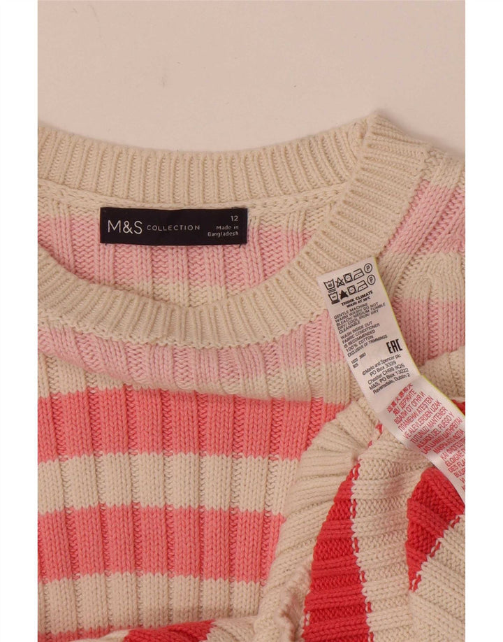 Marks & Spencer Pull col bateau pour femme UK 12 Medium Multicolore