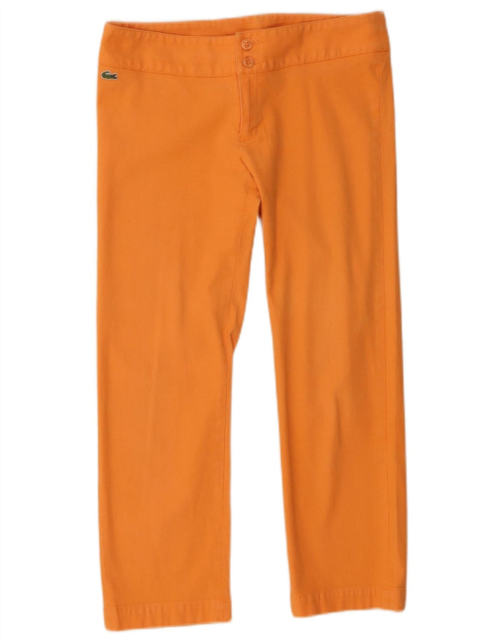 Lacoste Pantalon Capri Femme Taille 38 Moyen W30 L23 Coton Orange