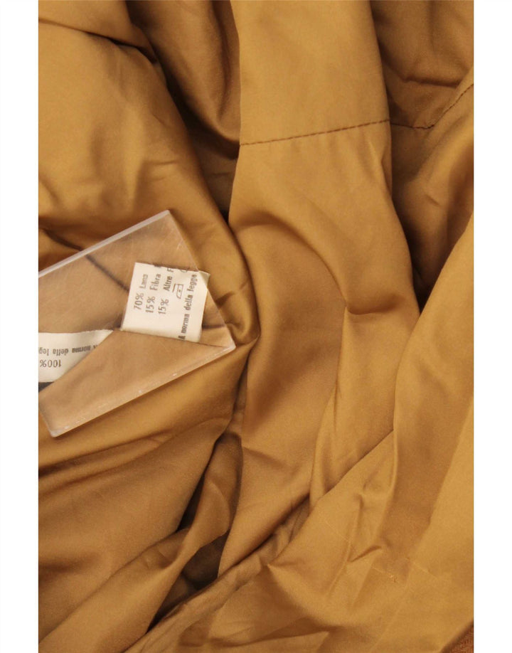 vintage Femme Pardessus UK 14 Laine Beige Moyenne