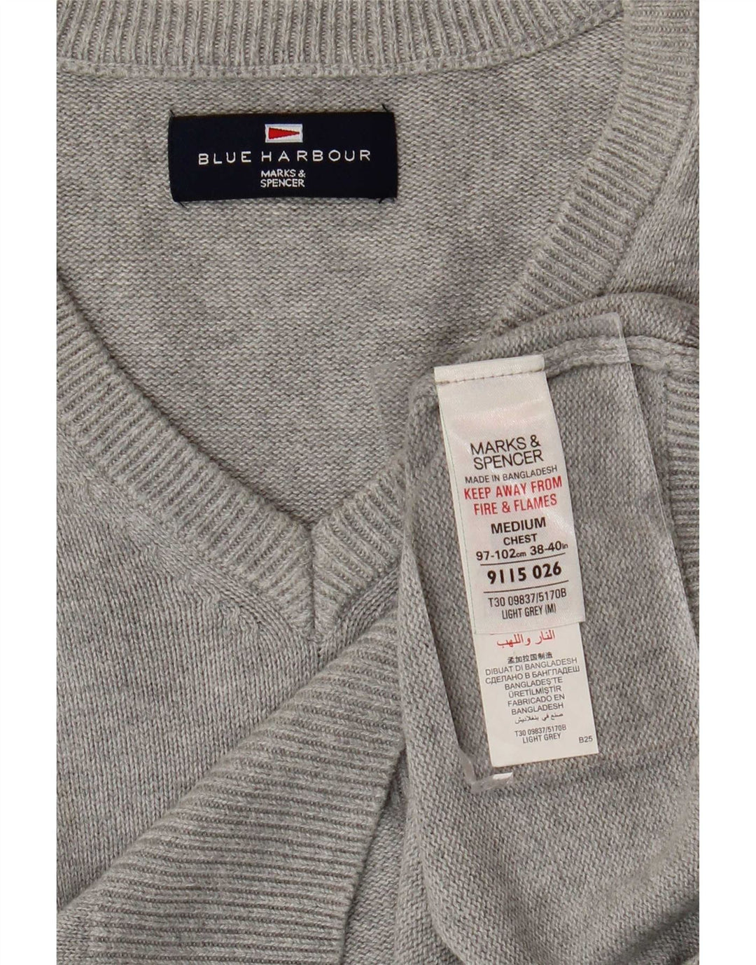 Marks & Spencer Débardeur Blue Harbor Vest Homme Gris Moyen Coton