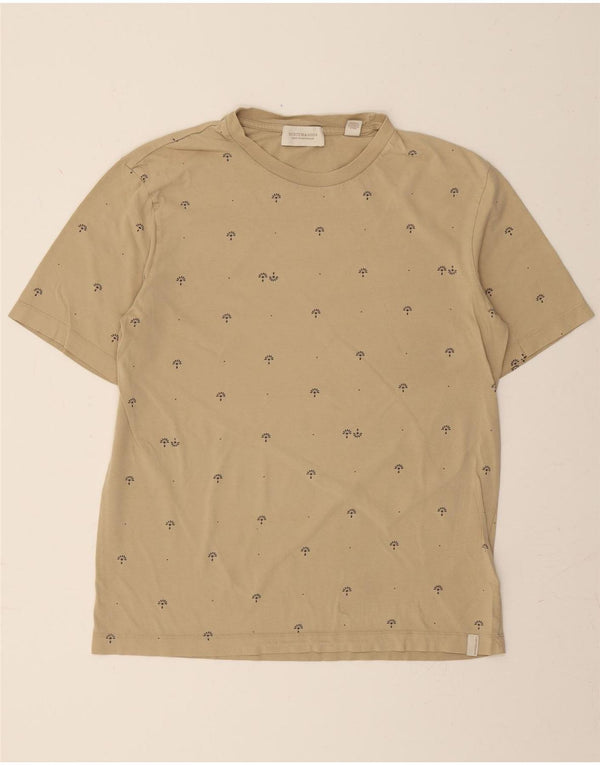 SCOTCH & SODA T-Shirt Graphique Homme Large Beige Coton