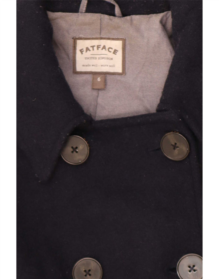 Fat Face Caban Femme UK 10 Petite Laine Bleu Marine